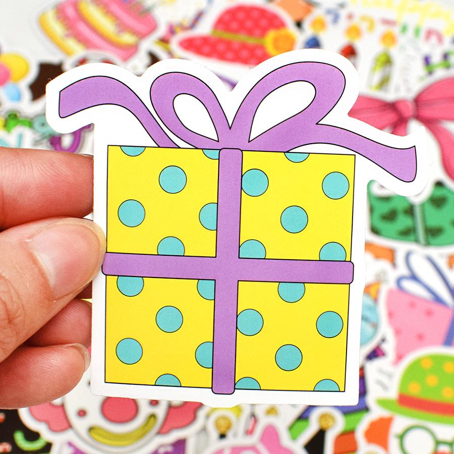 10/50 PCS Birthday Cute Stickers Laptop Bike Car Luggage Diary Funny Waterproof Sticker Pack Kids Toys Decal Gift Party Decor