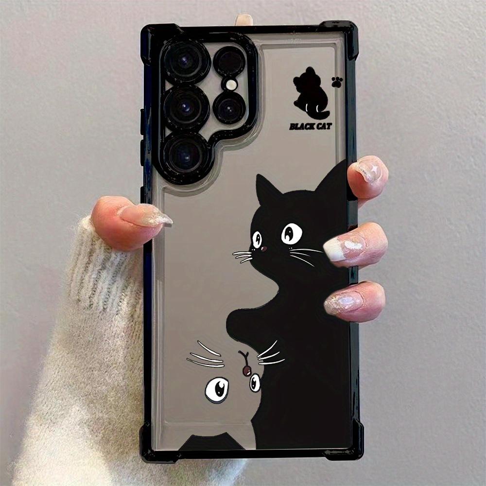 Cute Black Cat Pattern Phone Case Suitable for Galaxy S25 Ultra For Xiaomi 14 Pro For Redmi Note 13 For POCO X6 PRO Anti Drop