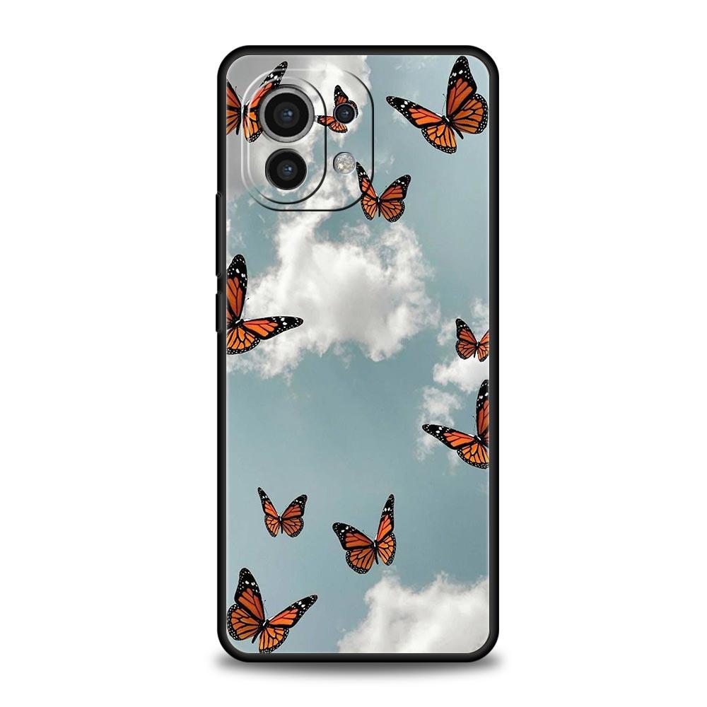 Etui na telefon dla Xiaomi Poco X4 X3 NFC F3 F4 M3 M4 Mi Note 12T 10 11 Ultra 11T 13 Pro 10T 12 Lite 9T 5G Miękkie etui motyl