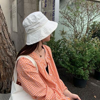Fashion Sunscreen Bucket Hat Sun Protection Breathable Fisherman Hat Solid Color Cotton Basin Hat for Outdoor