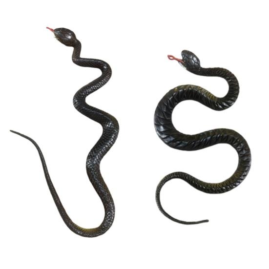 Yousheng Realistic Fake Rubber Snake Toy, Lifelike Snake Model with Tongue-Out, Simulated Snake for Halloween Party Gag, Bird Deterrent, Garden