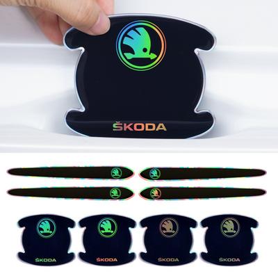 JKFB8 Car Door Handle Sticker Resistant Scratch Protective Strip For Fabia Octavia A7 RS Superb Rapid Yeti Karoq Kodiaq Kamiq