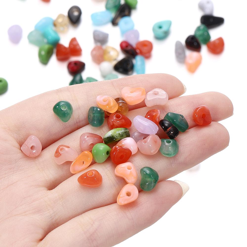 50/100 pezzi 5~8mm Pietra Naturale Imitazione Perline Acriliche Irregolari Perline Distanziatrici per la Realizzazione di Gioielli Charms Fai da Te Braccialetti Accessori