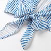 2025 Spring Women's European & American Style Casual Striped Linen Shirt and Simple Shorts Set