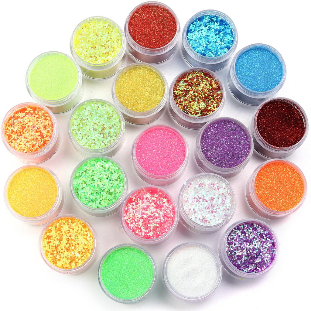 20/30g Glitter Sprinkles Powder Colorful Hexagonal Sparkly Powder Nail Art For Handicraft Creative Nail Paillette Decoration