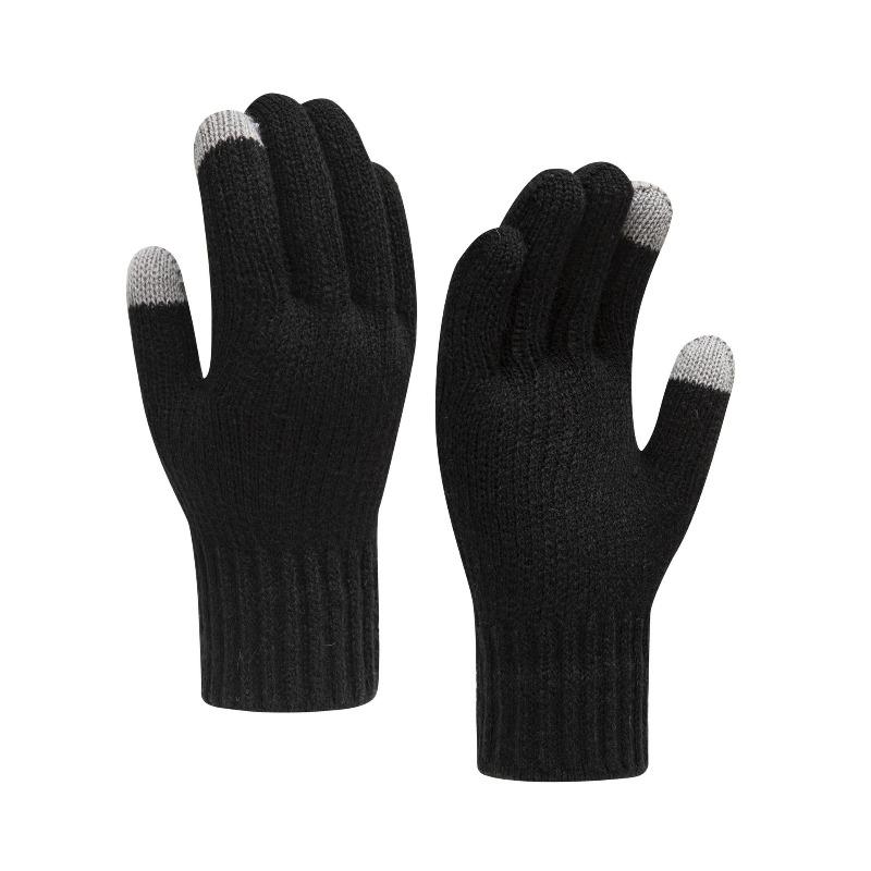 Fleece gloves winter jacquard knitted wool women's cycling warm and cold gloves