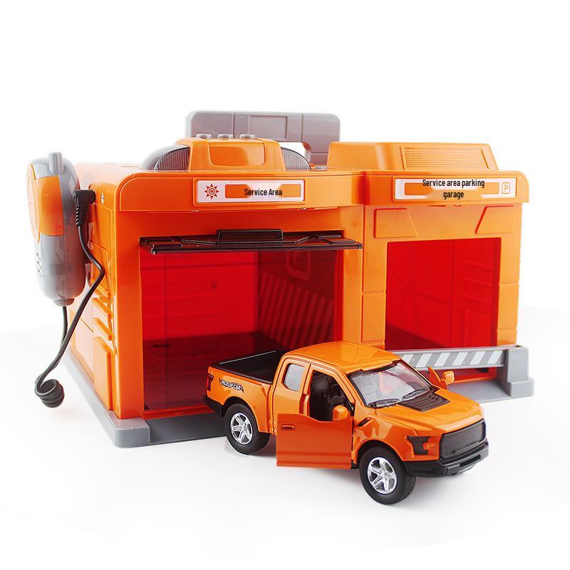 Cheng Le Mei Toy Police Car Garage and Storage Box Simulation Set