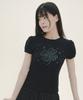 Mihebeu Pointel Clover Puff T-Shirt Black Mint