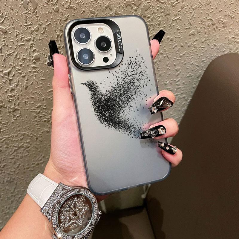 Birds In Flight Laser Phone Case For iPhone 13 Mini 14 Pro Max 16 15 Pro Max Plus 12 11 Pro Max Shockproof Back Cover Fundas
