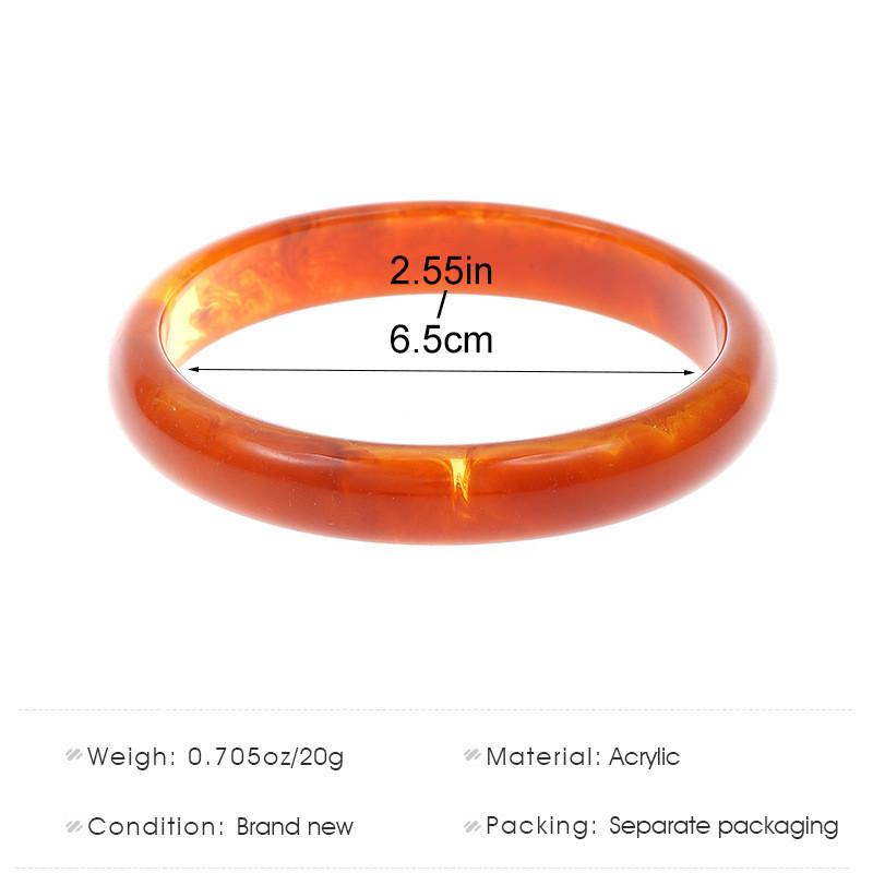 Marmor Mehrfarbiges Armband Damen Retro Rund Halbtransparent Acryl Persönlichkeit Boudoir Imitation Jade Armreif Mode Schmuck