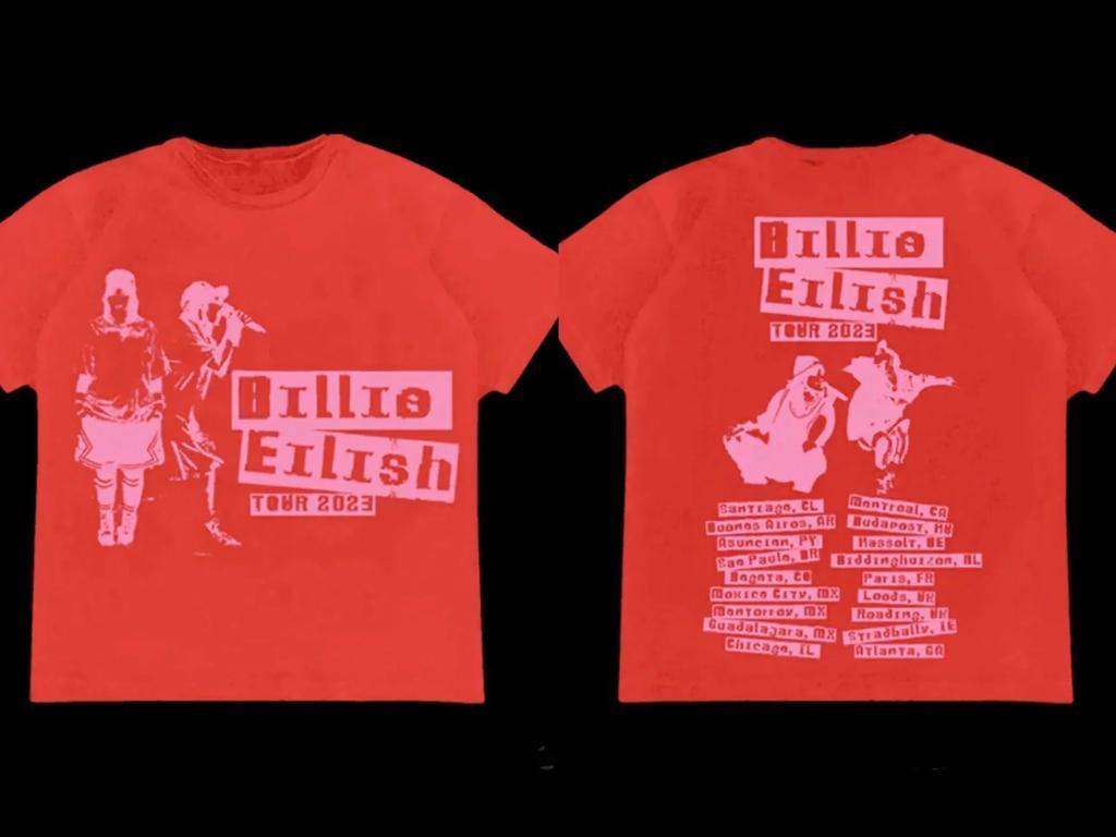B-Billie Eilish 2023 Tour Konzert T-Shirt Hip Hop T-Shirt O-Ausschnitt Kurze Ärmel Lässige Mode Unisex Frauen Luxuriöse hochwertige T-Shirts