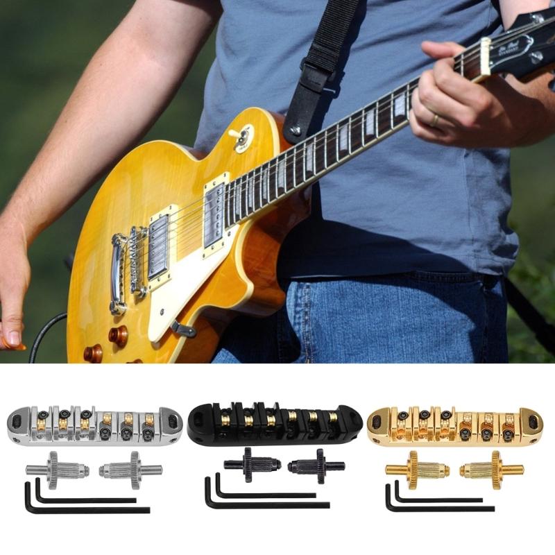 Roller Saddle Bridge and Allen Wrench Combo Replacements for LP 6-String Guitar