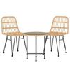 VidaXL Ensemble à Manger de Jardin 3 pcs, Chaises à Manger avec Accoudoirs, Ensemble de Meubles avec Table, Mobilier de 3157831