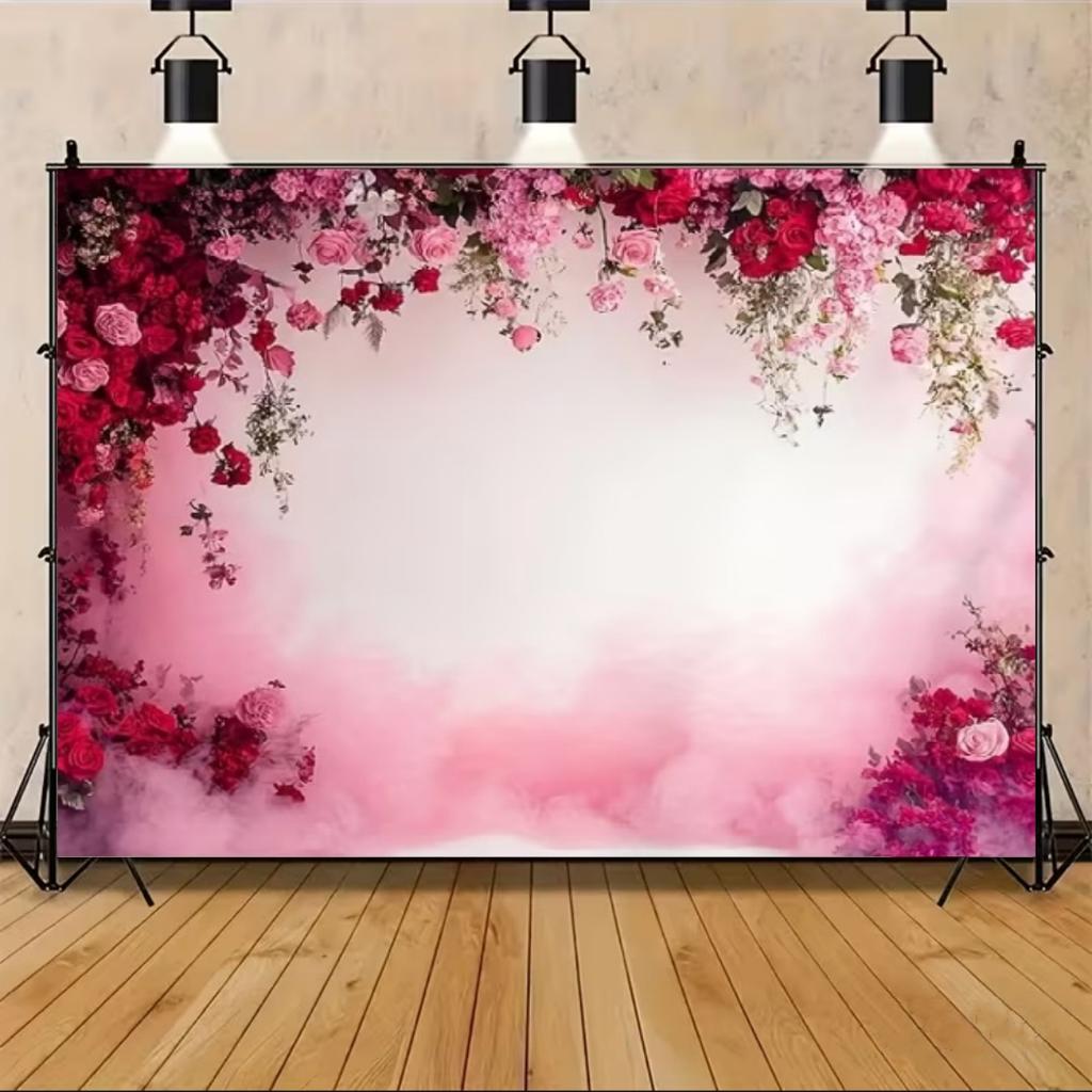 Floral Wall Theme Background Birthday Wedding Engagement Ceremony Party Decoration Abstract Flower Portrait Photography Studio