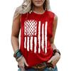 Summer USA American Flag 3D Print Tank Tops Sexy Woman Streetwear Y2k Tops Oversized Vest Off Shoulder Sleeveless Woman Camisole