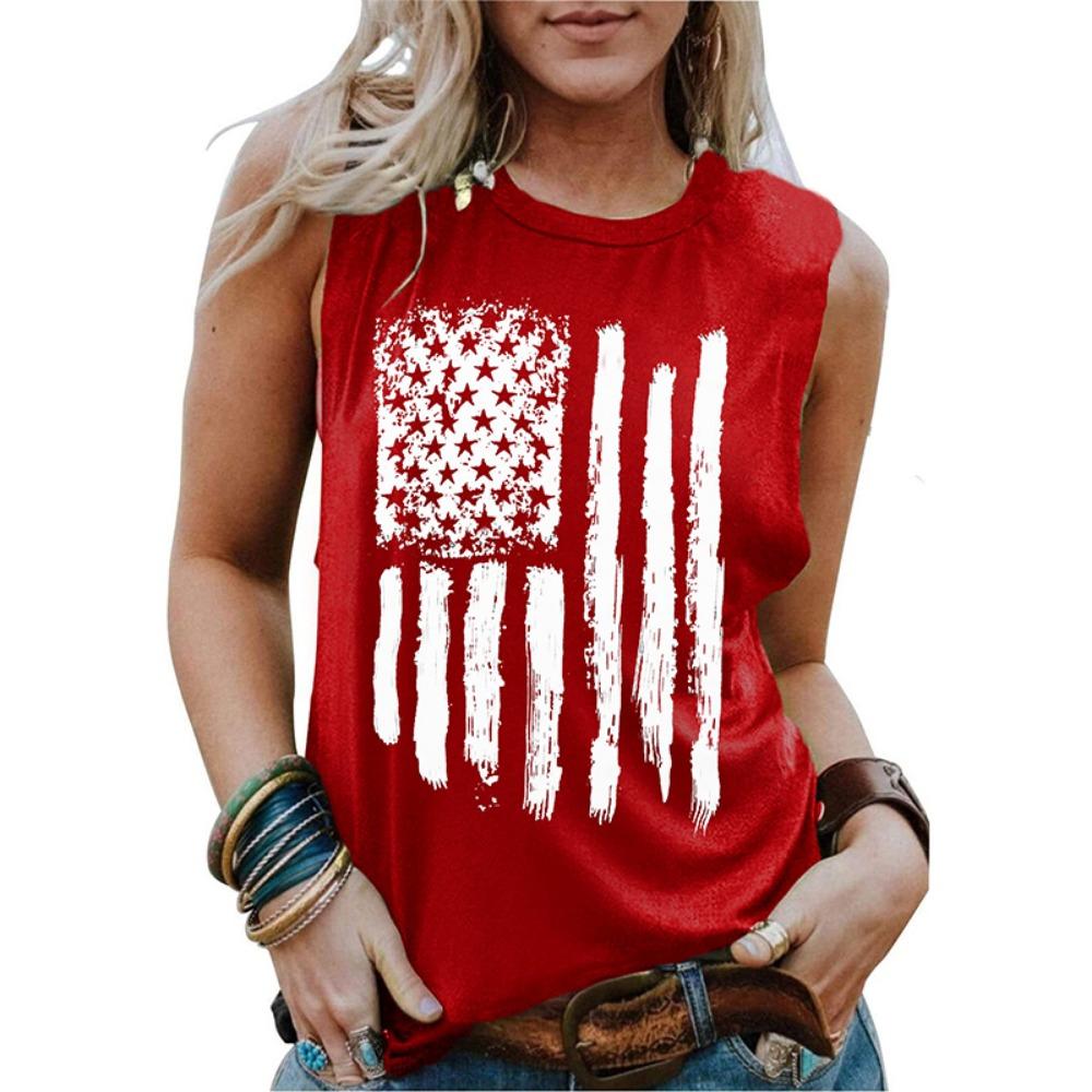Summer USA American Flag 3D Print Tank Tops Sexy Woman Streetwear Y2k Tops Oversized Vest Off Shoulder Sleeveless Woman Camisole