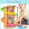 Toddler Toy Wooden Creative Play With Rotating Slide Car For Growth Cognitive