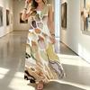 Women's U-Neck Sleeveless Flowy Maxi Dress,Lightweight Abstract Art Collection Vacation Dress for Holiday,Daily Casual & Party