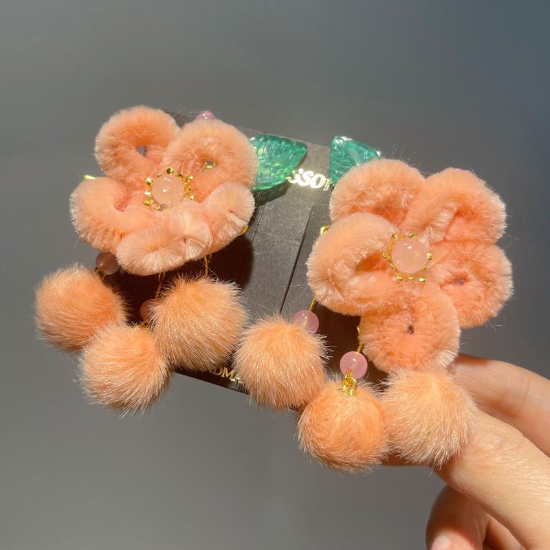 Red New Year Hanfu Hair Clips for Girls - Chinese Style Floral Headwear