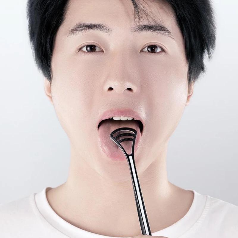 Dual Uses Tongue Scraper Cleaners Reusable Oral Hygiene Brush for Fresh Breath Teeth Cleaning