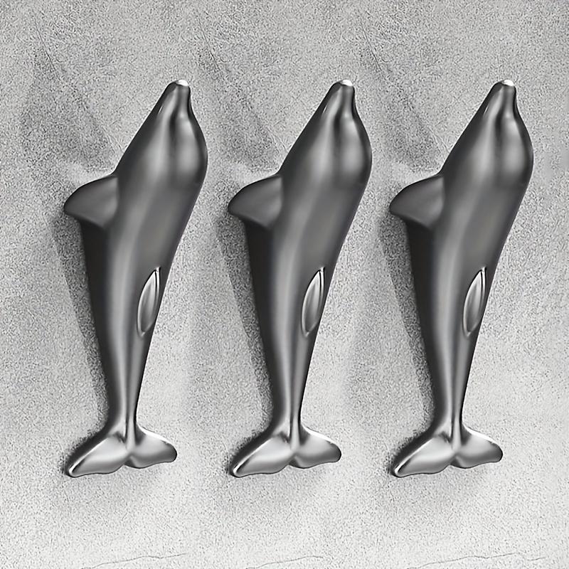 Set Of 3 Dolphin Hooks, Entryway Corner Coat Hooks, Creative Key Hooks Without Drilling, Coat Hooks, Wall Mounted Simple Bathroom Hooks