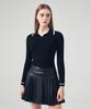 LORDLOAR Faux Leather Pleated Skirt Black