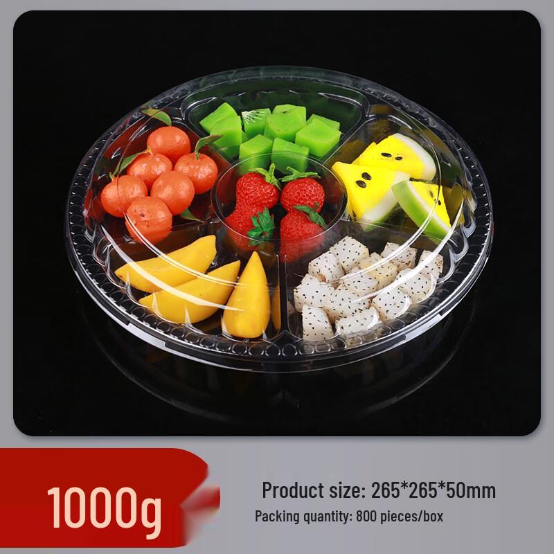 CMAOS Disposable 6-Compartment Fruit Container with Lid