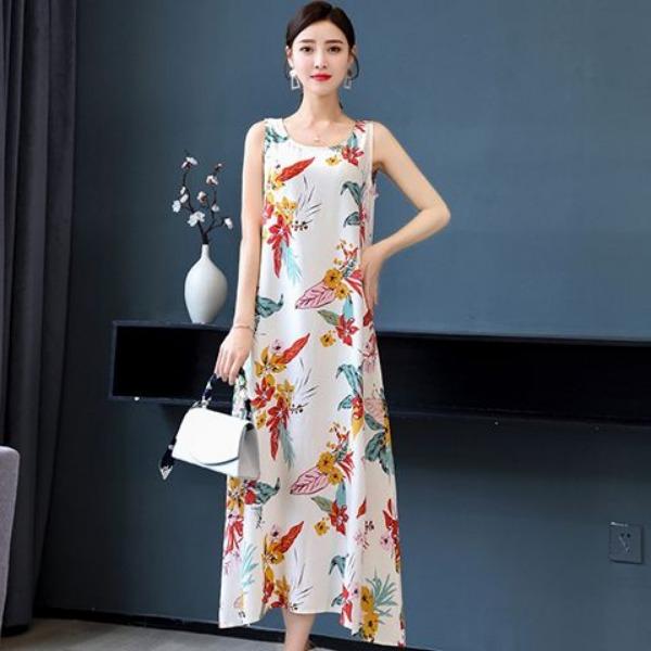 Stijlvolle en comfortabele spaghettibandjes katoenen jurk met bloemenprint voor dames in de zomer