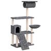 171605 vidaXL Cat Tree with Sisal Scratching Posts Dark Grey 131 Cm