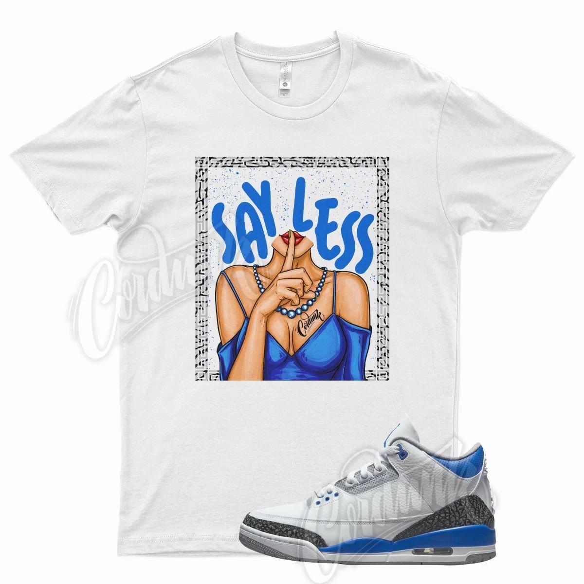 White SHHH T Shirt for Air J1 3 Racer Blue Cement Grey 2XL