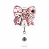 Bow Cherry Acrylic Badge Holder Sparkling Powder Medical Theme Retractable Pull Badge Reel Id Lanyard Name Tag Card Badge Holder