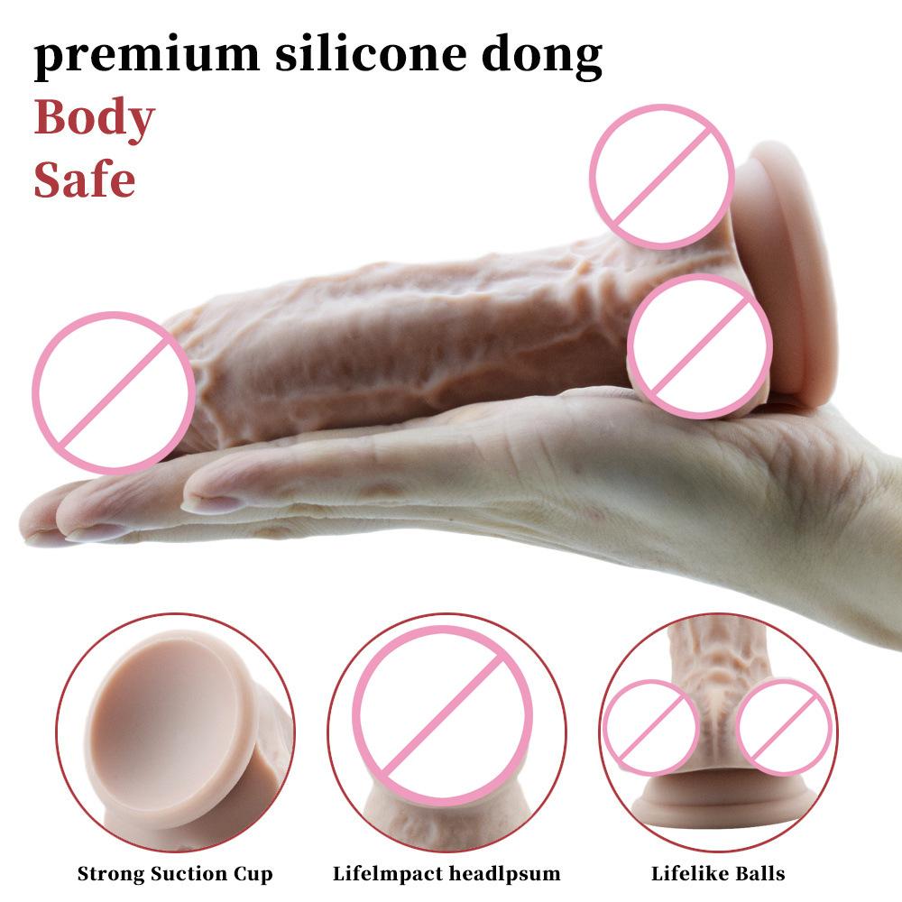 Female Dildo Masturbation Simulation Penis Soft Double Layer Silicone Dildo