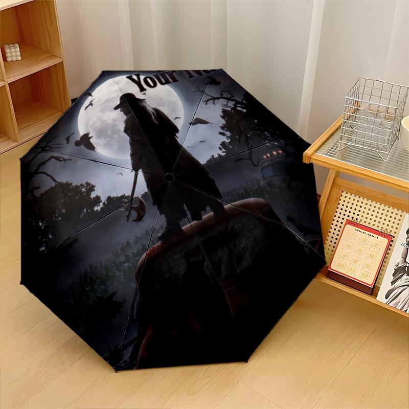 Custom Text Automatic 8 Bone Umbrella, Portable Sun Rain Protection UmbrellaJeepers Creepers The Creeper