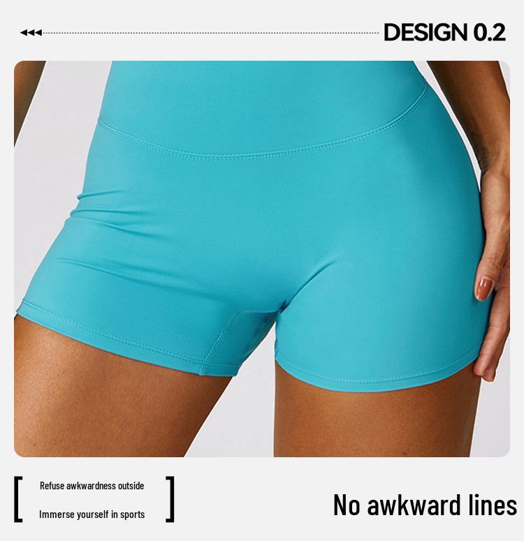 Women's High Waist Ruched Yoga Shorts - Peach Lift, Tight Fit Sports & Running Shorts