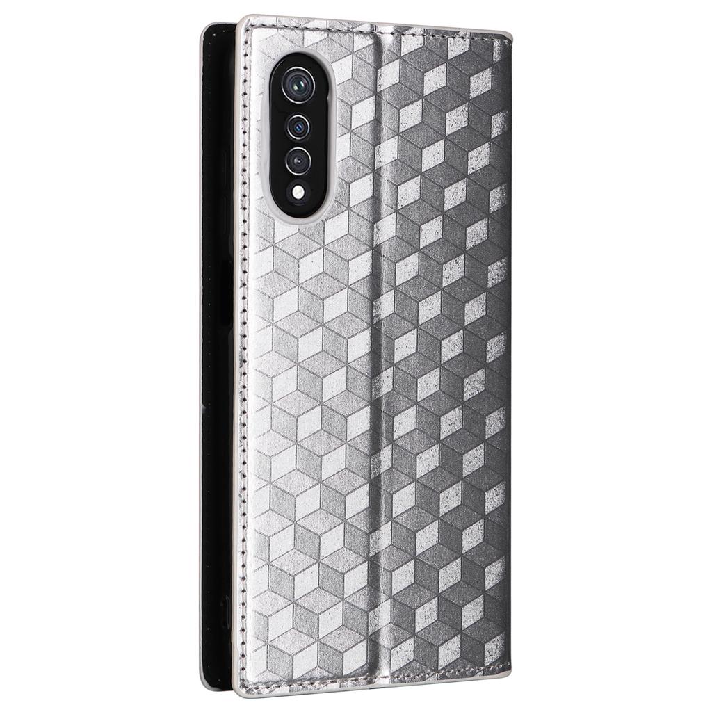 For Cubot X70 Case Rhombus Imprinted PU Leather Magnetic Auto-absorbed Phone Cover