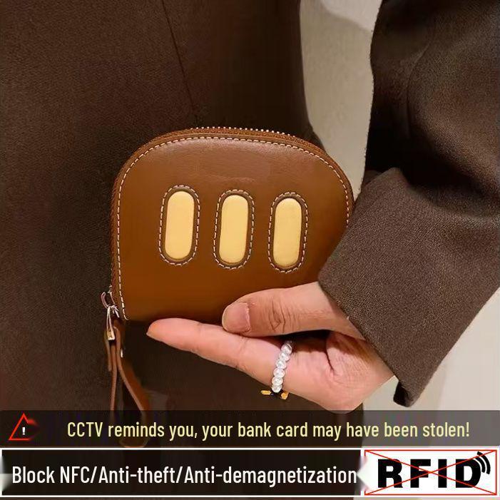 

2025 Women s Genuine Leather Influencer Card Holder: Multi-Slot, Large-Capacity, Cute ID Storage & Coin Purse Truffle Brown, 11 Card Slots (2 Functional Slots)