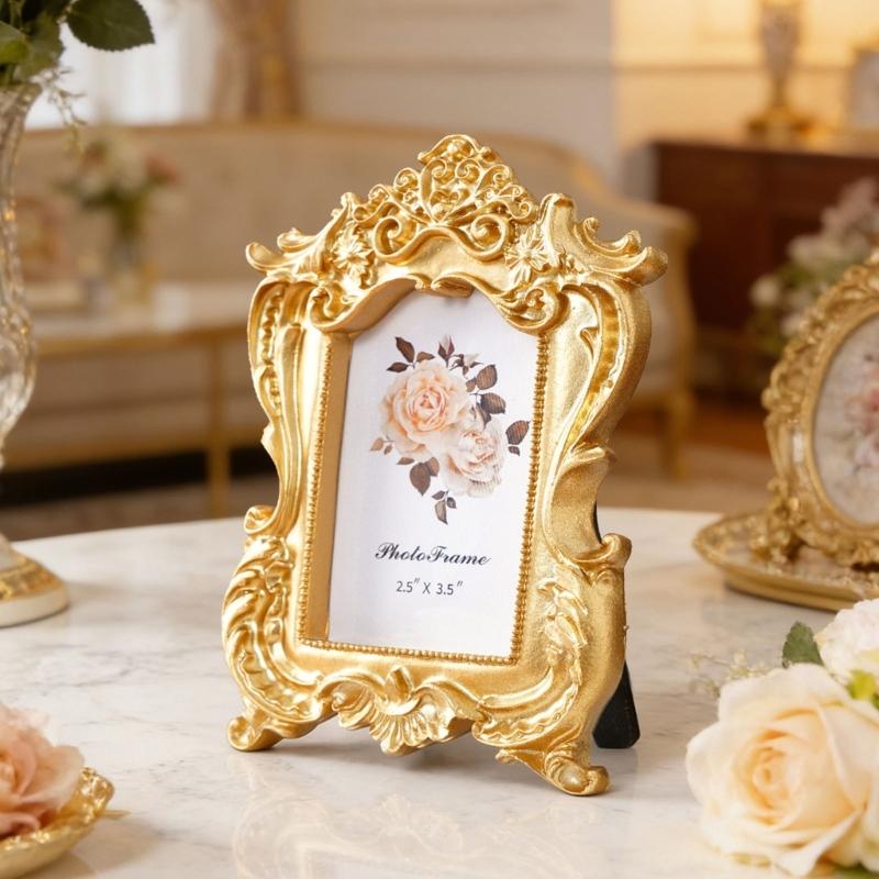Antique Ornate Rectangles Photo Frame for Tabletop Wall Display,Retro Picture Frame,Decorative Photo Frame Home Decors