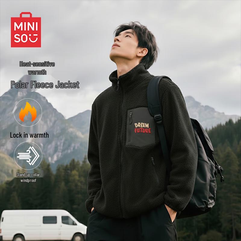 

MINISO Men s Fleece Stand-Collar Jacket XL
