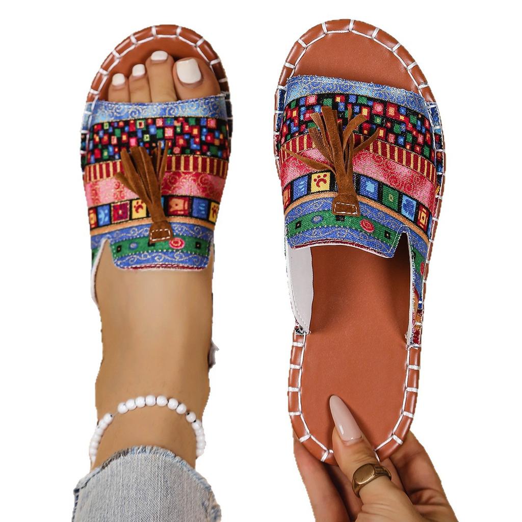 Women's Flat Beach Shoes European American Bohemian Sandals Summer