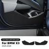 Car Front Door Anti-Kick Pad Sticker for BMW X3 G45 2025 2026 Interior Protection PU Leather