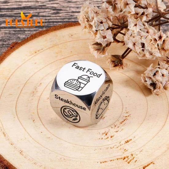 Food Decision Dice Stainless Steel,Date Night Meal Decision Maker,Valentines Day Movies Decision Dice for Couples