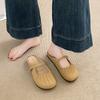 Fashion CRLAYDK Women's Slip On Mules Closed Toe Slippers Ladies Backless House Slides Walking Loafers Business Casual Flat Shoes