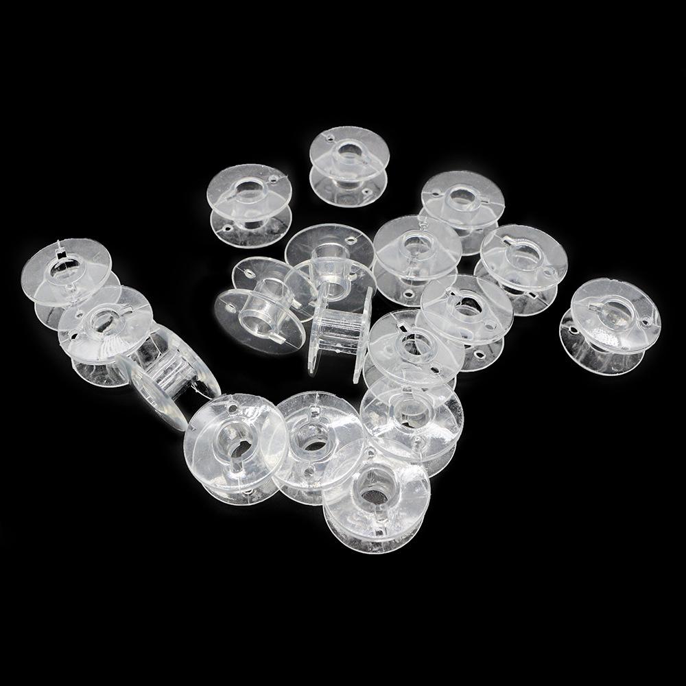 Boxed Set of 25 Transparent Plastic Bobbins for Multifunctional Sewing Machine