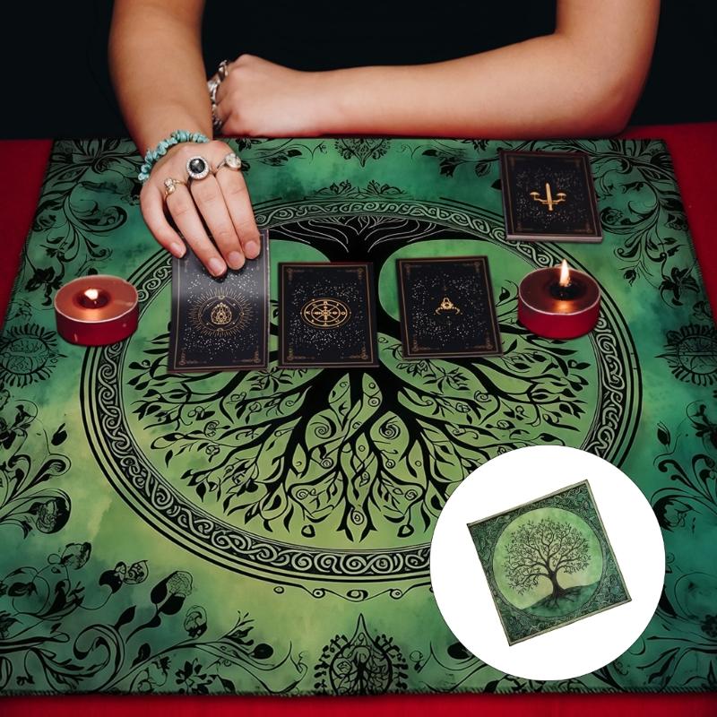 Tarots Tablecloth Big Tree Pattern Astrology Altars Cloth Divinations Card Table Cloth Tapestry Witchcrafts Supply