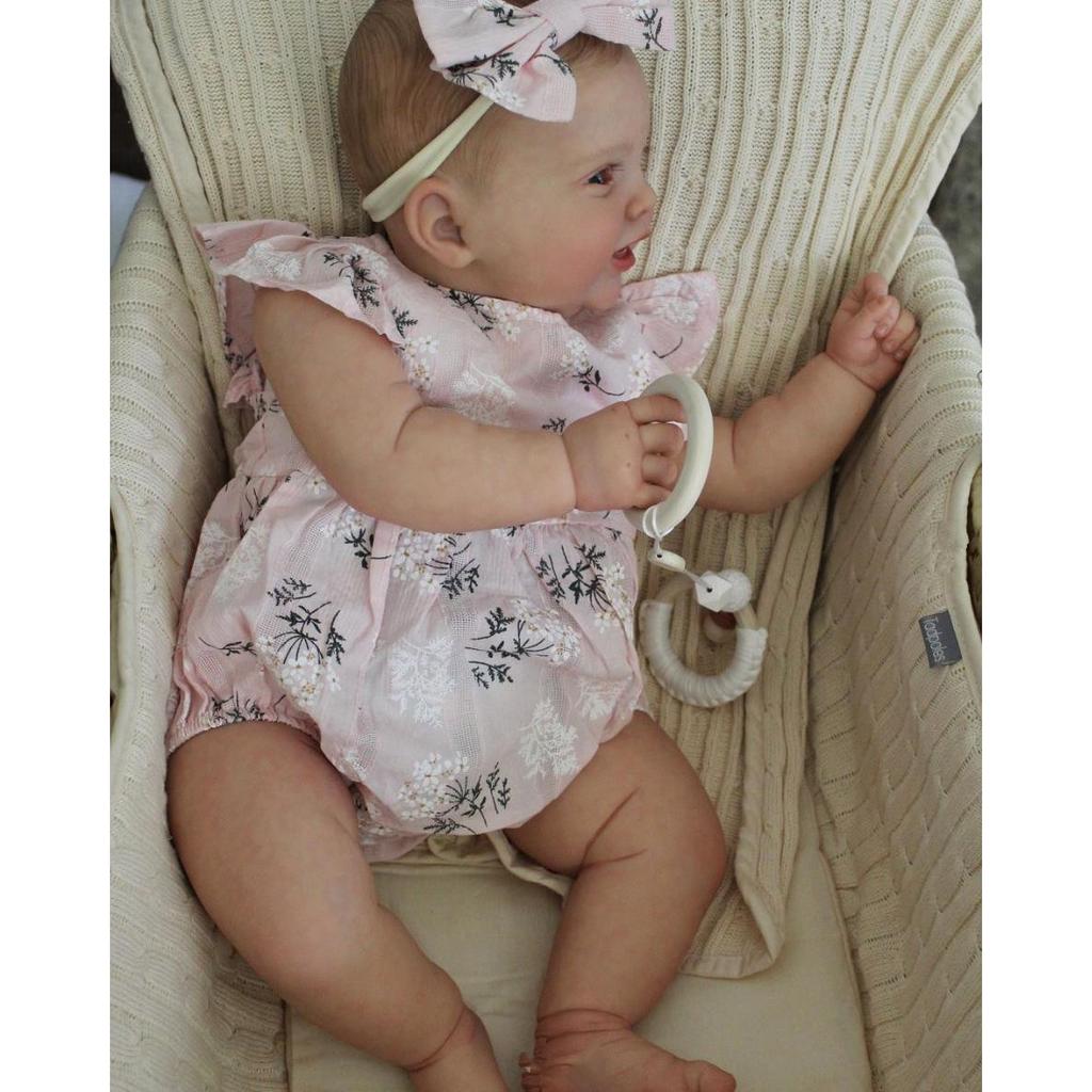 Baby Reborn Doll 3D-Paint Skin with Vascular Vein, 60 CM Toy for Girls Real Like Princess Toddler with Soft Cloth Body