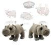Adorable Moo Deng Plush Hippo Doll Soft Stuffed Animal In Brown With Pp Cotton Filling
