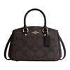 Savannah 28 Verstelbare Afneembare Schouderband Klassiek Logo Print Gecoat Canvas Tote Bag Grote Dames Tote Bags Walnoot Zwart CAL53-IMXAQ
