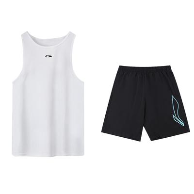 Fashion Logo Skin-Friendly Comfortable Breathable Quick-Dry Tank Top And Shorts Casual Sports Set Unisex Sets White ZHXY819-3