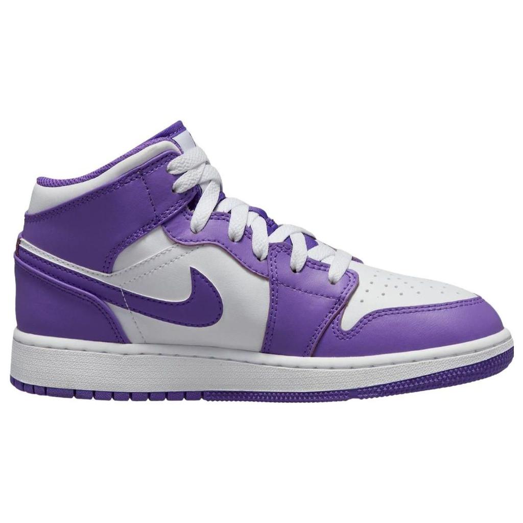 Air Jordan 1 Mid GS Purple Venom Kids Sneakers White DQ8423-511