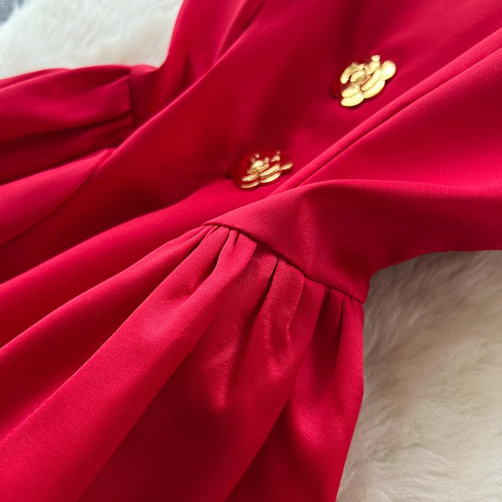 Elegant Sleeveless Satin Dress for Women Luxurious Solid Color Flower Buttons Summer Autumn Formal Evening Party Vestidos